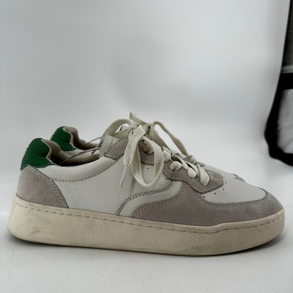 Soludos The Roma Retro Sneakers Leather Tennis Lace Up Colorblock Kelly Green 10 - Picture 4 of 7